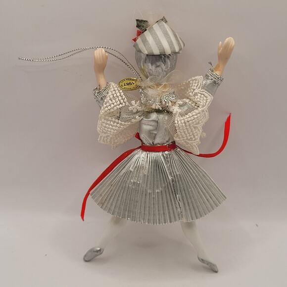 Vintage Kurt S. Adler Christmas Ornament Girl Dancer Silver 1987 - Picture 4 of 7